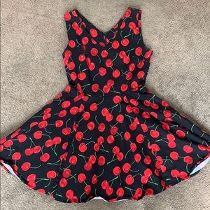 Black & Red Cherry dress Ixia Large Pinup 50s